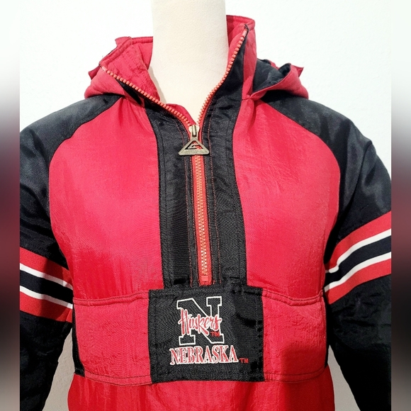Vintage Nebraska Huskers Pullover Jacket Youth L (14-16) Or Adult S/M Quilted - Picture 2 of 14